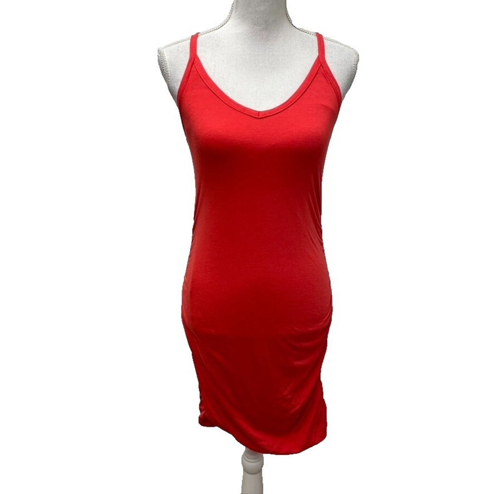 Splendid Body Con Tank Dress Womens Medium Bright Orange Beach Going Out Sexy